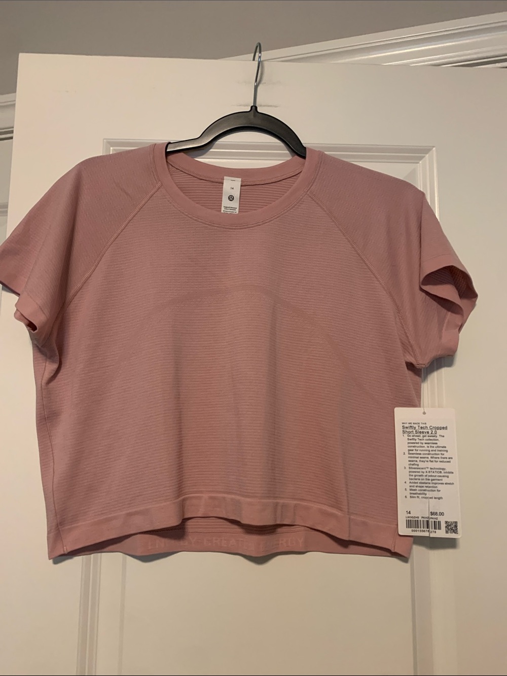 lululemon athletica Swiftly Cropped SS
Pink Haze, Sz 14, NWT
